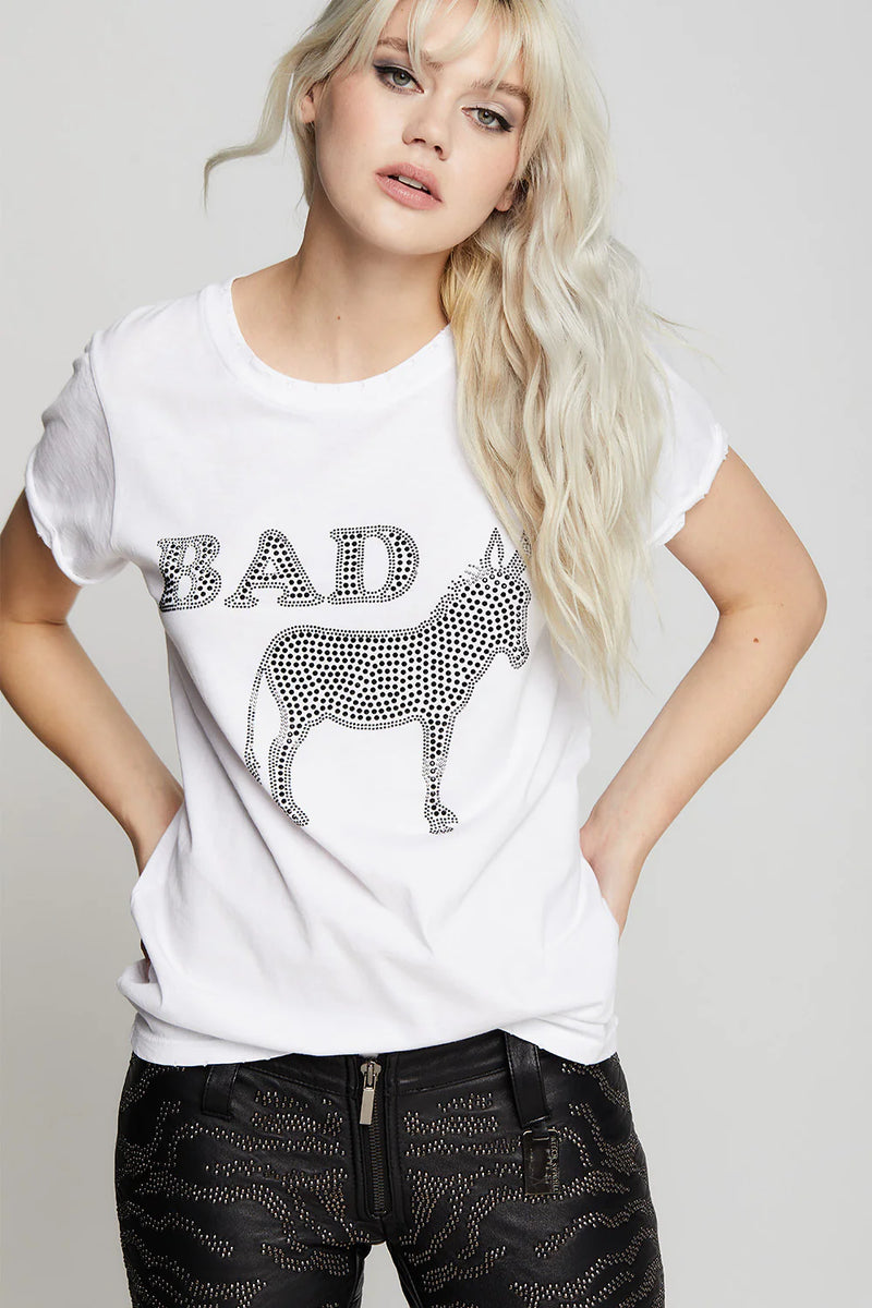 Bass Ass Crystal Embellished Tee - White– 25 South Boutiques