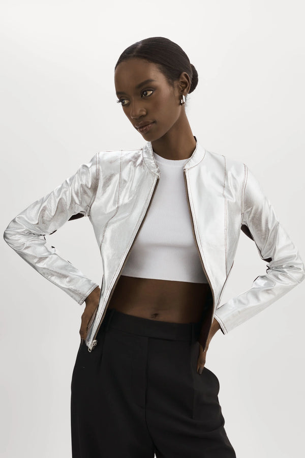Seera Stars Leather Jacket - Off White– 25 South Boutiques