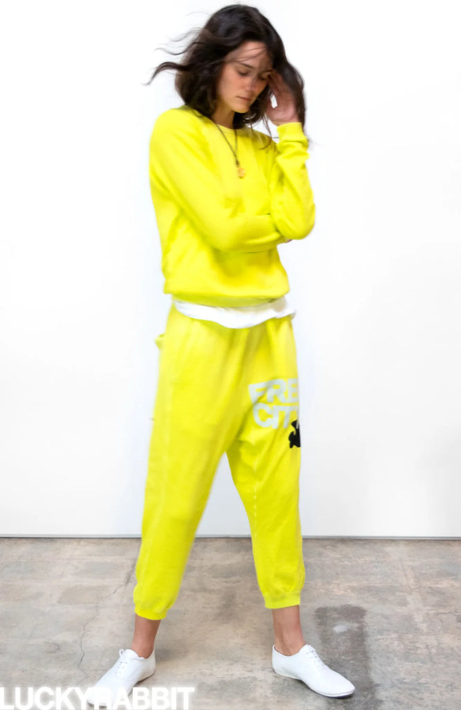 Free city yellow sweatpants hotsell