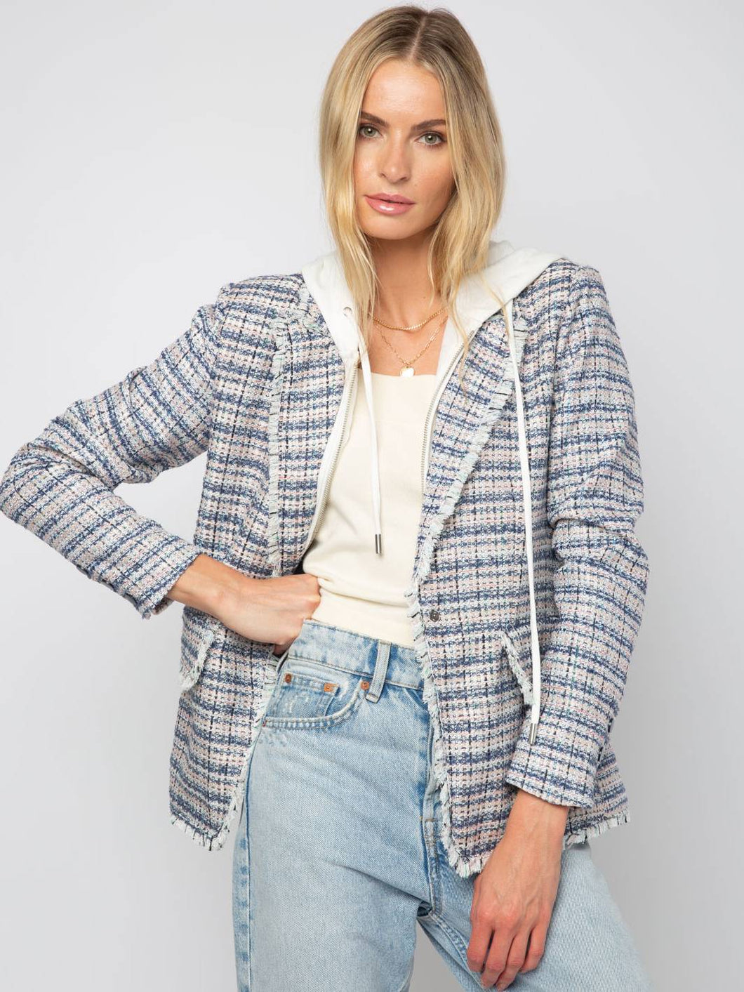 Central Park West Veronica Plaid Dickie Tweed Jacket– 25 South Boutiques