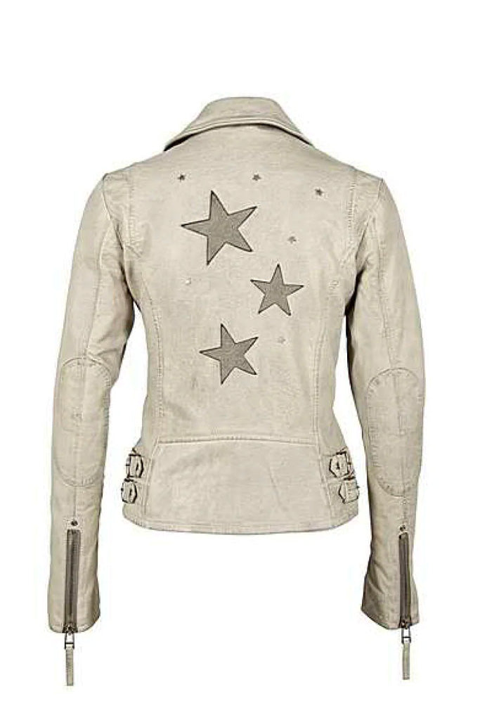 Seera Stars Leather Jacket - Off White– 25 South Boutiques